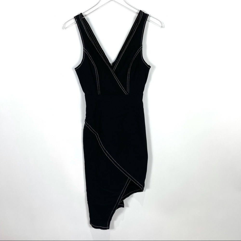 Endless rose mini dress asymmetrical hemline black
